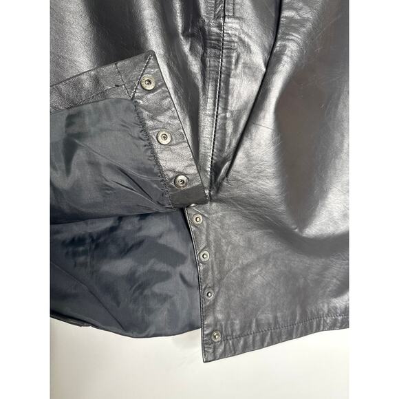 80’s GIII Black Leather Pencil Skirt w/ Snap Slit Closing Back medium - Picture 8 of 14